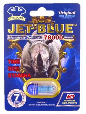 Viên uống tăng cường sinh lý nam Rhino Jet Blue 78000 Full Power cao cấp 1 Viên 7 Ngày
