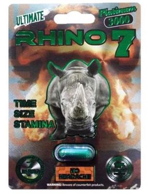 Viên uống tăng cường sinh lý nam Rhino 77 7000mg Platinum Green cao cấp 1 Viên 7 Ngày