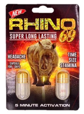 Viên uống cao cấp tinh chất thiên nhiên dành cho phái mạnh Rhino 6969 Gold Double Super Long Lasting 2 Viên