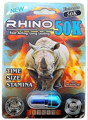 Viên uống cao cấp tinh chất thiên nhiên dành cho phái mạnh Rhino 50K Extreme 50000mg Super Long Lasting 1 Viên