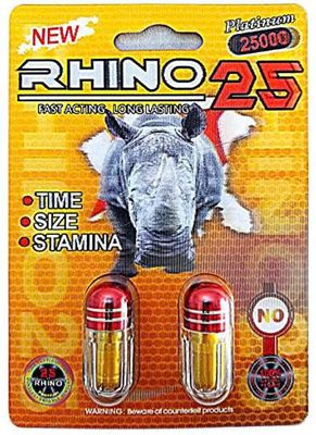 Viên uống tăng cường sinh lý nam Rhino 25 25000mg Platinum New cao cấp 2 Viên 7 Ngày