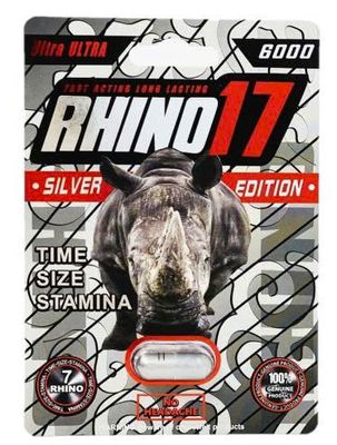 Viên uống tăng cường sinh lý nam Rhino 17 6000mg Plus Silver Edition cao cấp 1 Viên 7 Ngày
