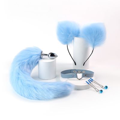 Set BDSM BỘ 4 TAI ĐUÔI VÒNG KẸP XANH MIZZZEE cao cấp chính hãng