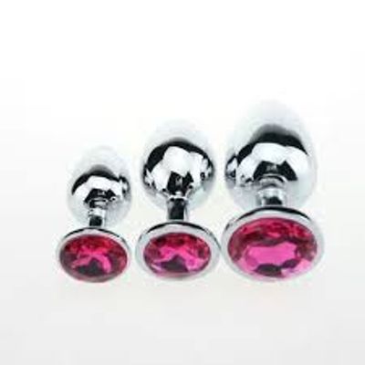 PHÍCH CẮM HẬU MÔN INOX ĐÍNH ĐÁ PHÁT SÁNG SIZE TRUNG
