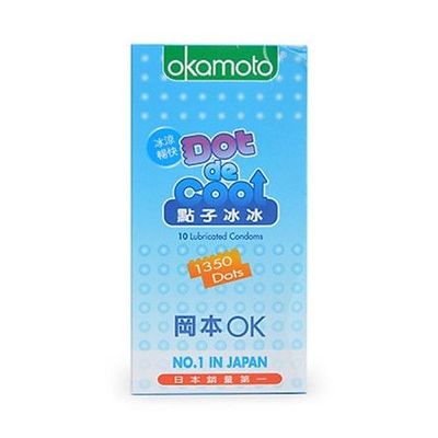 Bao Cao Su Okamoto Dot De Cool - Hộp 10 Cái, Mát Lạnh, Điểm Nổi, Sảng Khoái