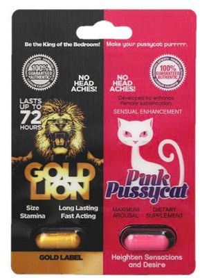 Bộ 2 viên uống cao cấp tinh chất thiên nhiên dành cho nam và nữ từ mỹ Gold Lion & Pink Pussycat Lasts 72 Hhours