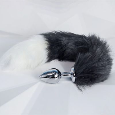 Đồ chơi kích hậu inox đuôi cáo xám trắng màu đẹp