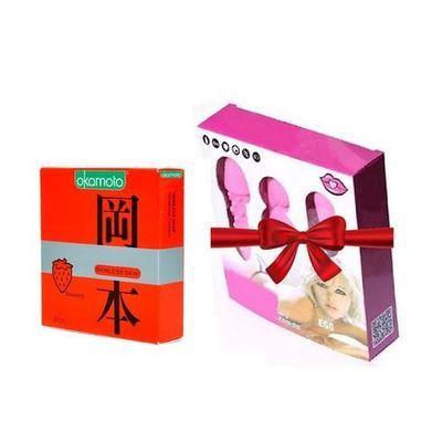  Bao cao su Okamoto hương dâu + trứng rung 2 đầu rung mạnh Chính Hãng Cao Cấp