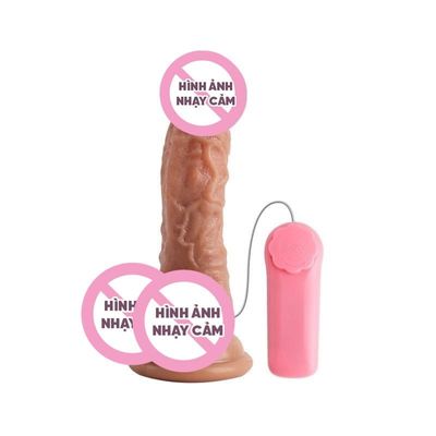 Dương vật giả có điều khiển dây hít tường size vừa - Rung nhiều chế độ đầu DV mềm chân thật