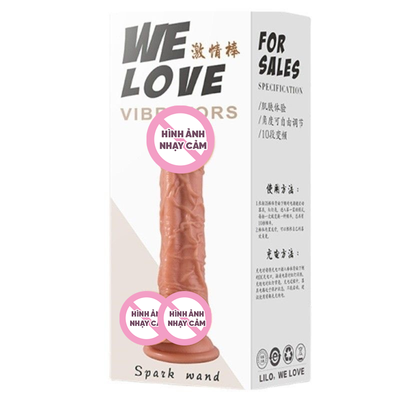 Dương vật hít tường We love spark wand lilo nhiều tần số rung dài 20cm da mềm mại chân thật