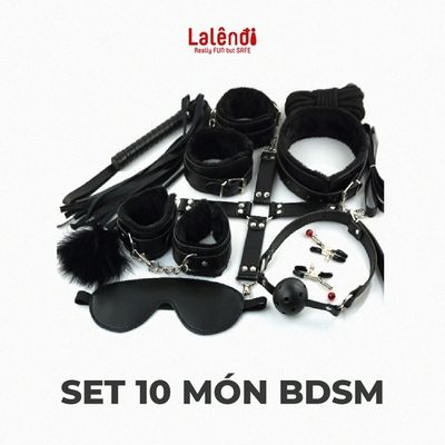 Set 10 món Bidism đầy đủ từ vòng trói đến bịt mắt và roi dành cho cặp đôi chính hãng