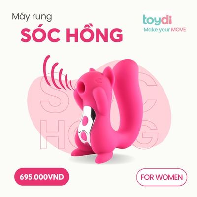 Máy massage cao cấp chú Sóc Hồng dùng giải toả nhũ hoa cho nữ và hút hột cô bé nhiều chế độ chính hãng 