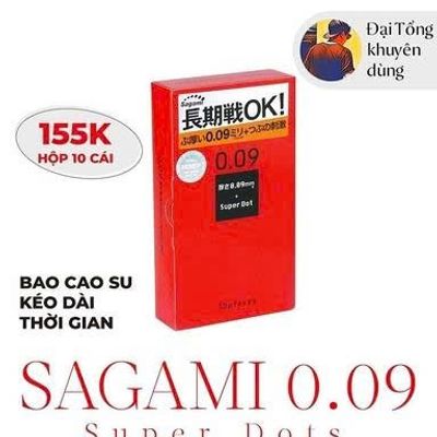 Bao Cao Su Trơn Truyền Nhiệt Sagami 0.09 Nhật Bản Chính Hãng Hộp 10 Cái