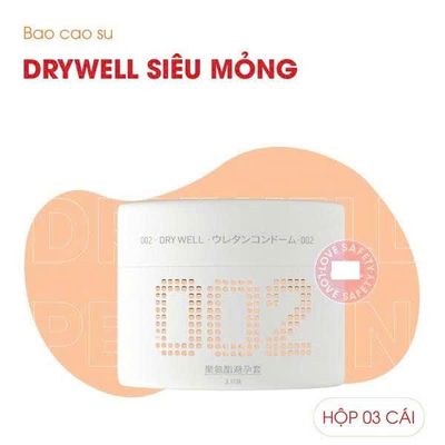 Bao Cao Su Siêu Mỏng Drywell 0.02 - Hộp 3 Cái