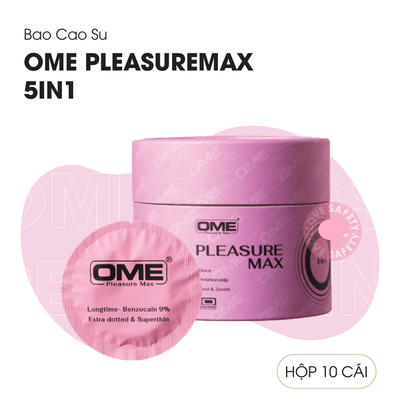Bao Cao Su Kéo Dài Thời Gian Ome Pleasuremax 5in1 - Hộp 10 Cái 377984