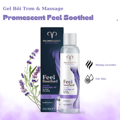 GeI Bôi Trơn Massage Promescent Hương Lavender - Chai 118ml cho các cặp đôi chính hãng
