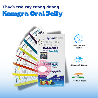 Thạch Tăng Cường Sinh Lý Nam Kamaga 100mg Hương Trái Cây 1 gói chính hãng