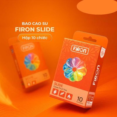 Bao cao su Firon Slide - Siêu mỏng, chống tuột, hương trái cây - Hộp 10 cái cao cấp chính hãng