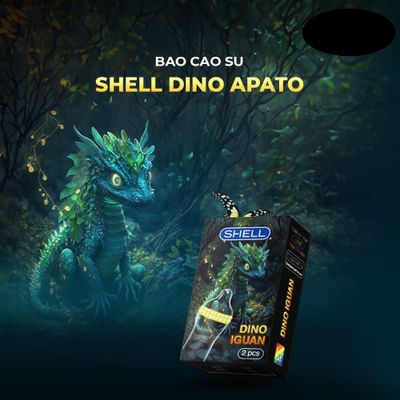Bao cao su Shell Dino Iguan Hộp 1 bao 2 vòng bi siêu lớn 1 bao Shell Performax (Hộp 2 cái) cao cấp chính hãng