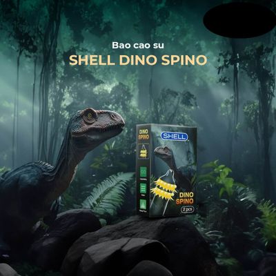 Bao cao su Shell Dino Spino  Hộp 1 bao 2 vòng gai bi nổi lớn 1 bao Shell Performax (Hộp 2 cái) cao cấp chính hãng