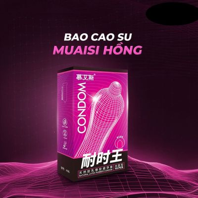 Bao cao su Muaisi Hồng  Nhiều gel siêu mỏng  Hộp 10 cái cao cấp chính hãng