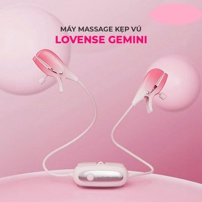 Máy massage kẹp vú Lovense Gemini Silicone véo và rung râm ran nhiều chế độ chống thấm nước - sạc điện