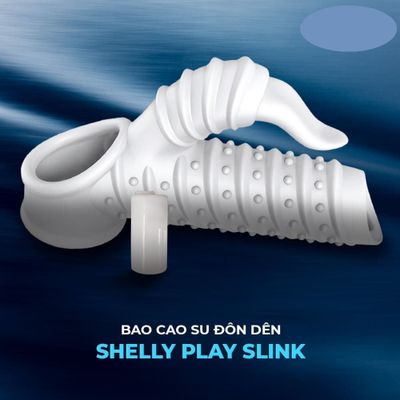 Bao cao su đôn dên Shelly Play Slink Plus hở quy đầu cao cấp chính hãng