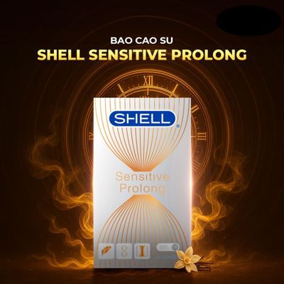 Bao cao su Shell Sensitive Prolong Siêu mỏng 0.03mm kéo dài thời gian  Hộp 10 cái cao cấp chính hãng