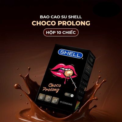 Bao cao su Shell Choco Prolong Siêu mỏng kéo dài thời gian, hương chocolate  Hộp 10 cái cao cấp chính hãng