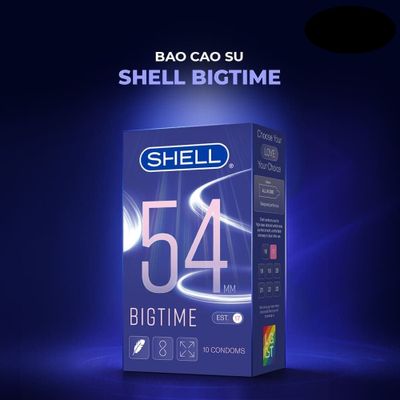 Bao cao su Shell Bigtime Size 54mm siêu mỏng chống tuột kéo dài thời gian Hộp 10 cái cao cấp chính hãng