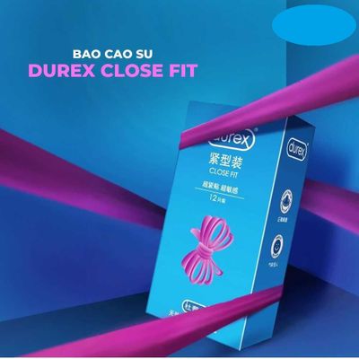 Bao cao su Durex Close Fit Ôm khít 49mm  Hộp 12 cái cao cấp chính hãng