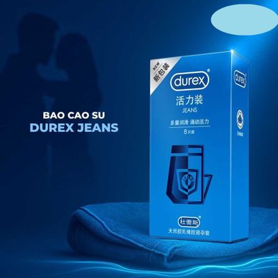 Bao cao su Durex Jeans Siêu mỏng, nhiều gel Hộp 12 cái Cao Cấp Chính Hãng
