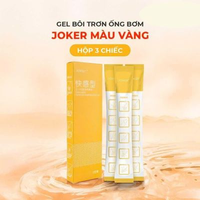 Gel bôi dạng ống vàng bơm Joker màu vàng - Nóng ấm, dưỡng ẩm, không mùi - Hộp 3 ống Cao Cấp Chính Hãng