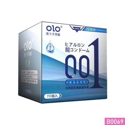 Bao cao su OLO 0.01 Zero Xanh siêu mỏng nhiều gel dưỡng ẩm Hộp 10 cái  382507
