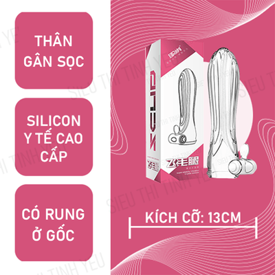 (Có Video) Bao cao su Aichao dài 13cm gân sọc có rung ở gốc dùng pin