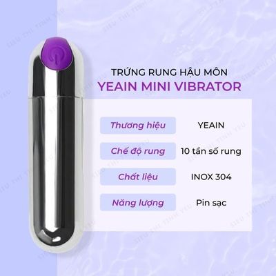 (Có Video) Trứng rung inox kích thước nhỏ Yeain Mini Vibrator 10 tốc độ rung