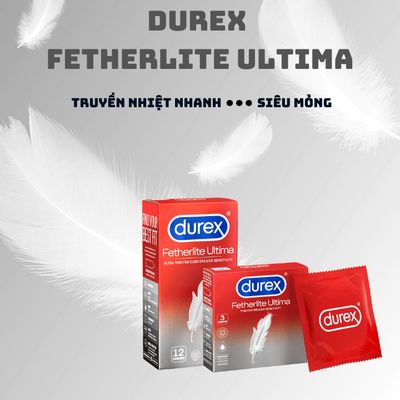 Bao cao su siêu mỏng Durex Fetherlite Ultima ôm khít nhạy cảm Hộp 12 cái 