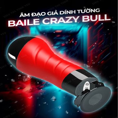 (Có Video) Âm đạo giả dính tường Baile Crazy Bull Flora 12 chế độ rung có tiếng rên dùng pin