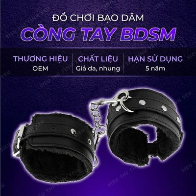 Còng tay chất liệu da cao cấp BDSM Black