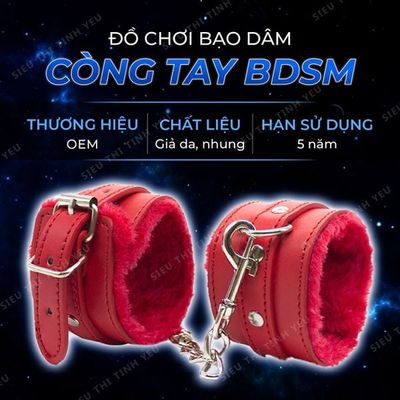 Còng tay chất liệu da cao cấp BDSM Red