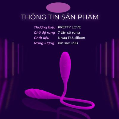 (Có Video) Trứng rung hai đầu 7 chế độ rung dùng sạc Pretty Love Snaky Vibe