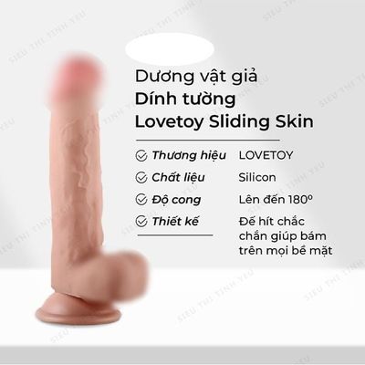 (Có video) Dương vật giả siêu mềm dính tường Lovetoy Sliding Skin dài 7.0