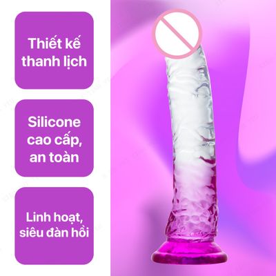 ( CÓ VIDEO ) Dương vật giả giá rẻ có đế trong suốt hồng Jiuai Pink