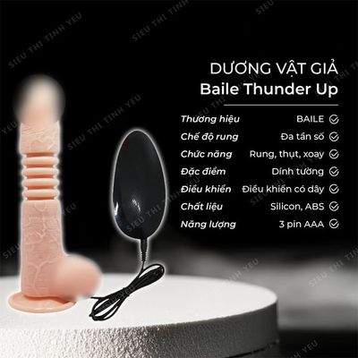 (Có video)Dương vật giả đa chế độ dùng pin dính tường Baile Thunder Up 