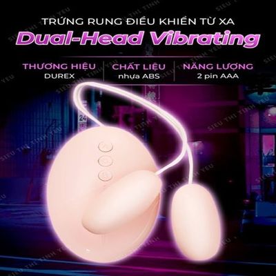 ( CÓ VIDEO ) Trứng rung Durex Play Dual-Head Vibrating Egg 2 đầu 12 chế độ rung dùng pin