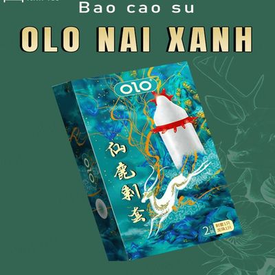 Bao cao su OLO Nai Xanh đầu râu vòng gai có bi mềm 1.5cm hộp 1 cái 382492