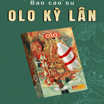Bao cao su OLO Kỳ Lân vòng xoắn gai có bi mềm 1.5cm hộp 1 cái 382493