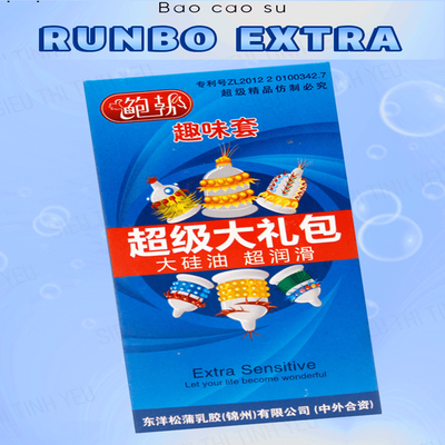 Bao Cao Su Runbo Extra gai lớn màu xanh dương hộp 6 cái 382453