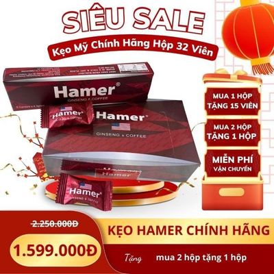 Kẹo nhân sâm tăng sinh lý lâu ra nam và nữ Hamer Mỹ 32 viên