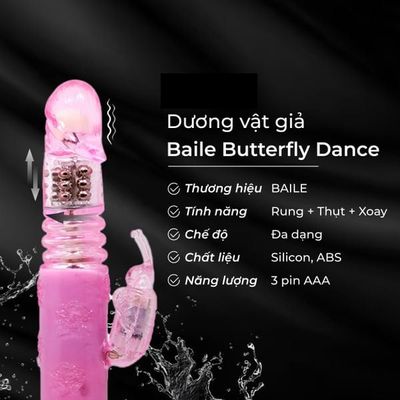 (Có video)Dương vật giả Baile Butterfly Dance đa chế độ rung thục xoay ngoáy dùng pin